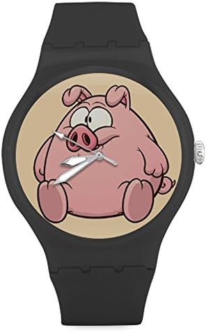 New Design Fashion Cartoon Animal Cute Pigs Unisex Round Rubber Sport Watch,Watch Face Diameter: 1.58"