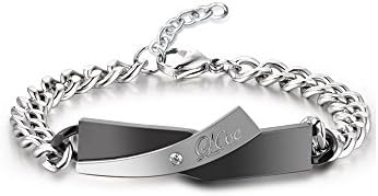 The new male and female couples titanium steel cross bracelet Valentine's ES-173 (men)