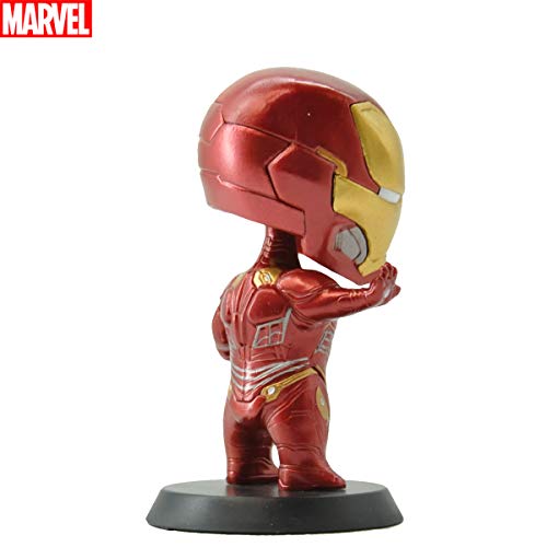 TinPlanet Marvel Avengers Endgame Iron Man Action Figure Collectible, Car Decoration Bobble Head Doll, 4 Inches