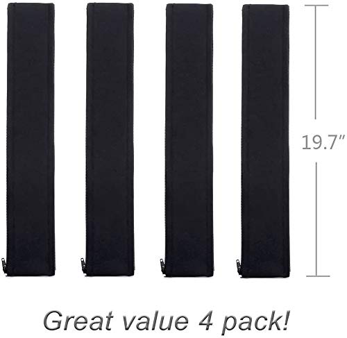 Cable Management Sleeve, Maxesla 19.7 inch Cord Management Wires Organizer Cuttable by Yourself for USB Charger PC TV Management Sleeves, 4 Piece - Black