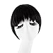 MapofBeauty Fashion False Bangs Neat Fringe Hairpiece Clip in Hair Extensions Accessories (Black)