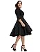 Hanna Nikole Women's Vintage 1950s Style Sleeved Plus Size Swing Dress