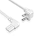 TNP 2 Prong Power Cord NEMA 1-15P to IEC320 C7 Right Angle Power Cable Replacement for PS5 & PS4, Power Cord for Xbox Series S/X, Xbox One S/X, Printers, LG, Samsung, TCL, Apple TV, 6ft, White