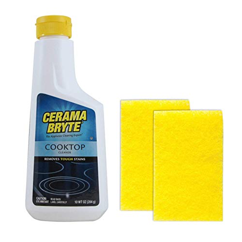 Cerama Bryte Combo Kit Pads & Removes Tough Stains Cooktop and Stove