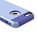 ULAK iPhone 5S Case, iPhone 5 Case, iPhone SE Case, Slim Fit Dual Layer Protection Case Shock Absorbing Hard Rugged Ultra Protective Back Rubber Cover with Impact Protection (Light Purple+Purple)