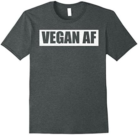 Mens VEGAN AF SHIRT | Distressed Vegan T Shirt for Men &amp; Women XL Dark Heather