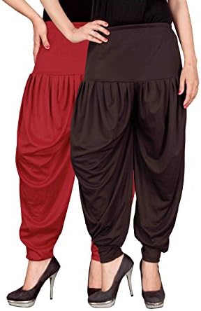 Culture the Dignity Women's Lycra Dhoti Patiala Salwar Harem Pants Combo Pack of 2_CTD_F_FREESIZE