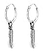 KIWI DAISY .925 Sterling Silver Tiny Feather Endless Hoop Earrings