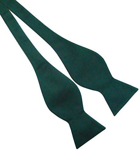 Startby Mens Adjustable Neck Solid Bow Ties Self Tied Dark Green