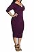 POSESHE Womens Plus Size Deep V Neck Wrap Ruched Waisted Bodycon Dress Purple 4X-Large