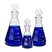 Huaou Glass Erlenmeyer Flask Set with Ground Glass Stopper - 3 Sizes - 50, 150 and 250ml, Borosilicate Glass