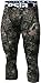 TSLA Men's 3/4 Compression Pants, Running Workout Tights, Cool Dry Capri Athletic Leggings, Yoga Gym Base Layer, Zero Pants Camo Green, Large