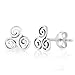 925 Sterling Silver Tiny Triple Spiral Triskele Triskelion Celtic Symbol 10 mm Post Stud Earrings