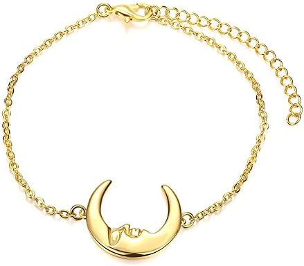 Golden Moon Love Charm Chain Bracelet Best Gift For Women Girl Friend