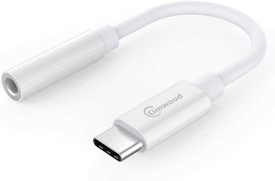 USB C to Headphone Adapter, Kimwood USB C to AUX Adapter Compatible with Pixel 3/2/3XL/2XL, iPad Pro 2018, One Plus 6T, Huawei and More USB C Devices