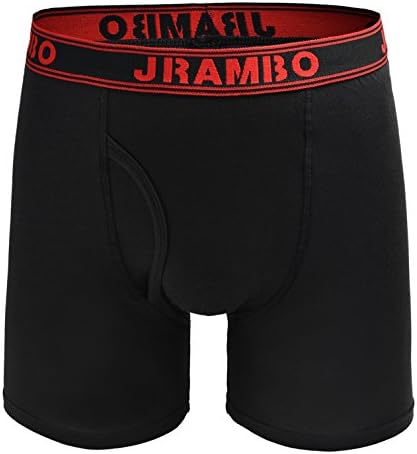 JRAMBO Boxer Briefs Mens Underwear Men Pack Of 2-6 Men's Underwear For Men S M L XL XXL Black X-Large