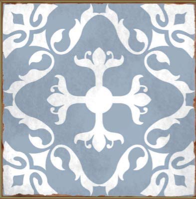 Blue Tile Stickers Victorian Morrocan Modern Retro self Adhesive wall Art Decor transfers- Bathroom backsplash Kitchen splashbacks Floral Decals Peel and Stick (Blue 3, 4 inch) Pack of 10