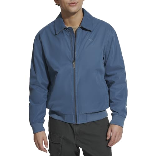 Dockers Men's Micro Twill Golf Bomber Jacket, Blue Horizon Unfilled, X-Large