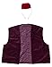 elope Disney Aladdin Fez Hat and Vest for Adults Red