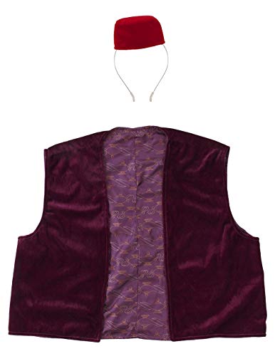 elope Disney Aladdin Fez Hat and Vest for Adults Red