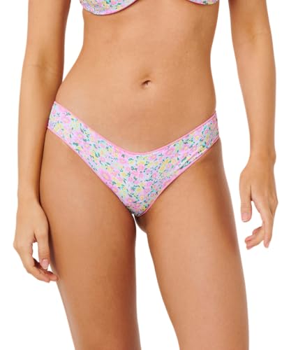 Rip Curl Women's Standard Party Wave Swim Bottoms-Cheeky Coverage, Pink