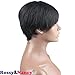 Rossy&Nancy 100% Real Virgin Remy Human Hair Free Part Short Stylish Wig with Bangs for Ladies Black Women