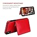 KIHUWEY Compatible with iPhone Xs Max Wallet Case with Credit Card Holder, Leather Kickstand Durable Shockproof Protective Hidden Magnetic Closure Cover for iPhone Xs Max 6.5 Inch (Red)