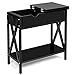 Giantex Console Table with Hidden Storage,Flip Top and Shelf Sofa Side Table for Entryway, Living Room, Office and Bedroom, Multifunctional Accent Corner Couch End Table (Black)