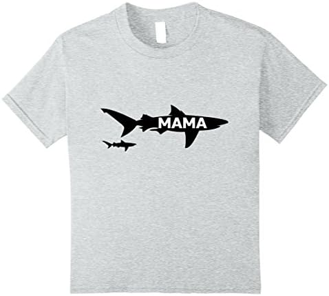 Kids Mama Shark T Shirt Hungry Whale Shark Attack Lover Gift 8 Heather Grey