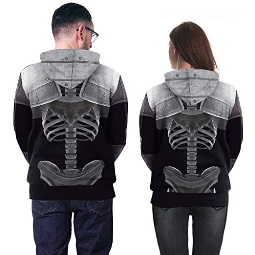 image for Dermanony _Blouses Dermanony Couple Halloween Hoodies Casual Scary Hal