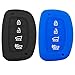 Coolbestda 2Pcs Rubber 4 Buttons Smart Key Fob Remote Cover Case Protector Keyless Jacket for 2018 2019 2020 2021 Hyundai Sonata Tucson Ioniq Elantra (NOT FIT Flip/Pop Out/Folding Key