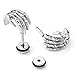 Jovivi 16G Punk Gothic Hypoallergenic Stainless Steel Skeleton Hand Skull Claw Ear Stud Earrings for Women