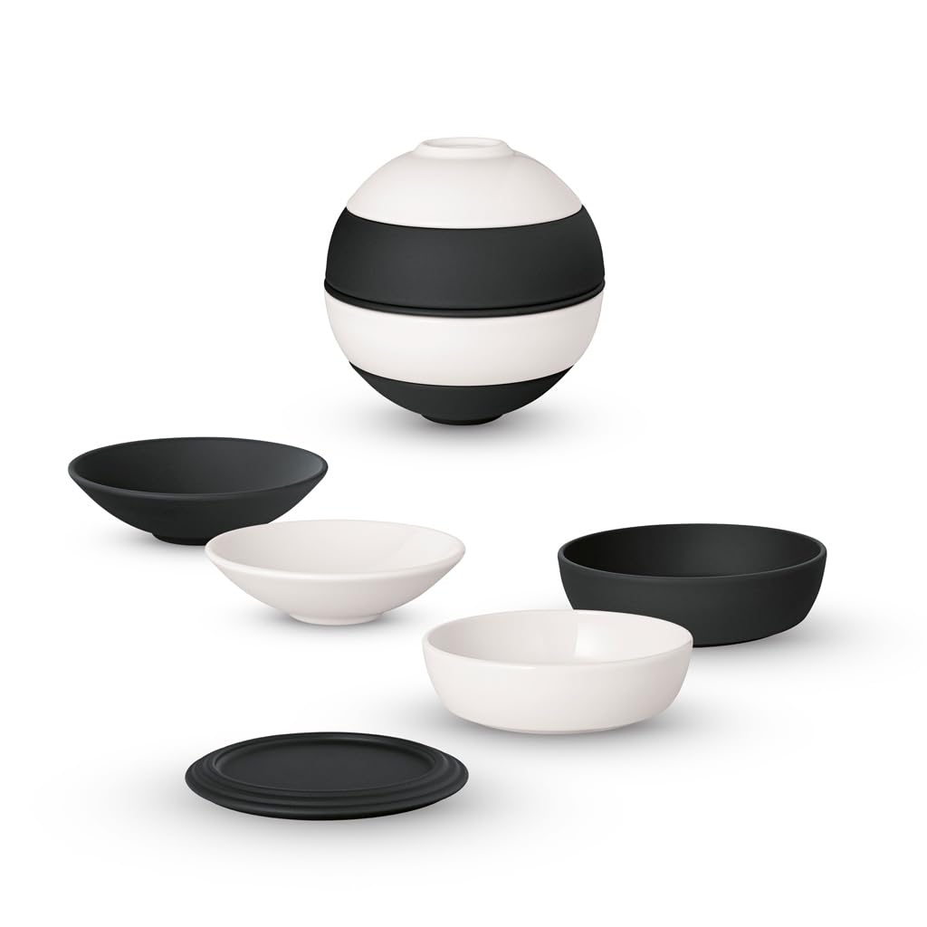 Villeroy & Boch – La Petite Boule Black and White Snacking-Set 5 teilig Schwarz und Weiß, Spülmaschinenfest, Mikrowellensicher, Geschirrset Modern, Außergewöhnliches Geschirr, Deko, Premium Porzellan 2