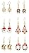 Miraculous Garden 9 Pairs Christmas Drop Dangle Earrings Jewelry Set for Thanksgiving