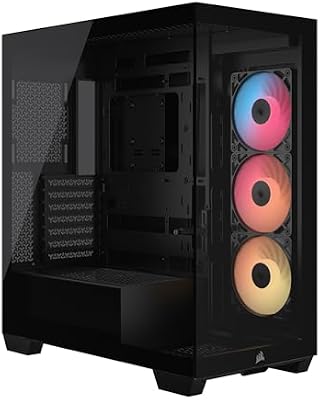 3500X RS-R ARGB Boîtier PC Mi-Tour avec Vitre Panoramique – 3 Ventilateurs RS120-R ARGB Préinstallés, Système de Fixation InfiniRail, Compatible Une Carte mère à Connexion Inversée – Noir