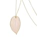 24k Gold Dipped Birch Natural Leaf Pendent & Necklace with Gold-Plated Chain Women Costume Jewelry