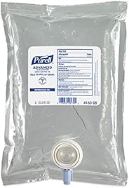 Purell Advanced Hand Sanitizer Gel, Clean Scent, 1000 mL Hand Sanitizer Refill NXT Push-Style Dispenser (Pack 