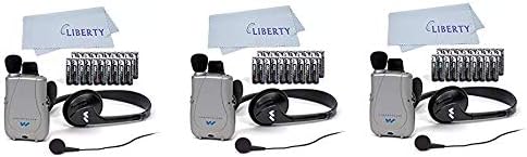 Williams Sound PockeTalker Ultra Duo Sound Amplifier with Headphone & Earbud, Year Supply of Batteries & Liberty Microfiber Cloth ((3.Units))