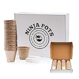 Ninja Pots 3" Pots Pack of 100 + 50 Plant Tags|Small Peat Pots| Round Paper Pulp Pots for Seedlings, Flowers, Vegetables|Eco-Friendly & Biodegradable peat Pot, 3 inch peat pots, Seed Starter