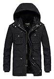 JYG Men’s Winter Thicken Coat Casual Military Parka Jacket with Removable Hood