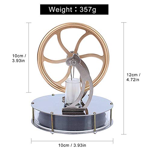 Yosoo Niedriger Temperatur Stirling Motor Stirlingmotor Sterling Engine Perpetuum Mobile Beta Stirling Engine Handwärme Stirling pädagogisches Physik Spielzeug Kit Großes Geschenk – Bild 3
