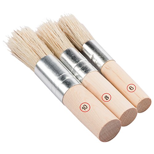 URlighting Stencil Brushes Set(3 Pcs) Natural Bristle Art Painting Brushes Perfect for for Acrylic Painting, Oil Painting, Watercolor Painting, Stencil Project, DIY Art Crafts