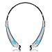 Wireless Bluetooth Headphones Bluetooth 4.1 Music Stereo Headset Earphones with Microphone Vibration Neckband Sports Style Silver-Blue
