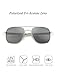 WELUK Men's Pilot Sunglasses Polarized 55mm Military Style with Bayonet Temples (Silver/Grey, 55)