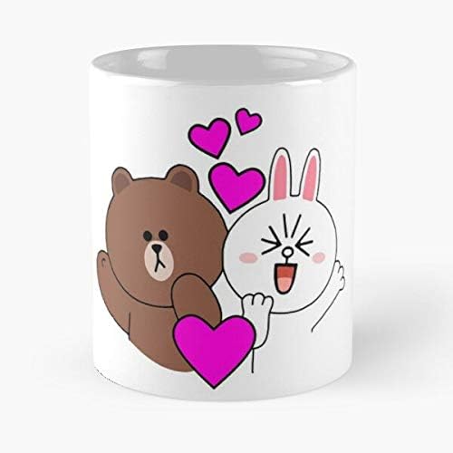 Bear Kisses And Cony Love Brown Mug Best 11 Ounce Ceramic Coffee Mug Gift