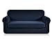 CHUN YI Stretch Sofa Slipcover 2 Piece Sofa Cover, 3 Seater Couch Slipcover Coat Soft Washable Furniture Covers with Elastic Bottom, Checks Spandex Jacquard Fabric, Large, Dark Blue/Navy