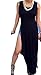 Lovaru Women's Black Hollow Waist Sleeveless Maxi Dress