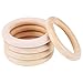 Baby Teething Ring, 10pcs Baby Infant Natural Wood Teething Ring Teether Toy Wooden Bracelet DIY Craft
