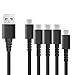 USB C Cable,5 Pack HHZDcord Type C Power Line Data Sync Transfer Charger Nylon Braided 2.0 Fast Charging Cord for Sumsang Macbook Pixel Huawei Nexus Sony Xperia HTC