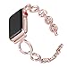 Secbolt 38mm/40mm Glister Bands Compatible Apple Watch Series 4 40mm, Series 3/2/1 38mm, Women Iwatch, Stainless Steel O-Link Band Strap, Rose Gold